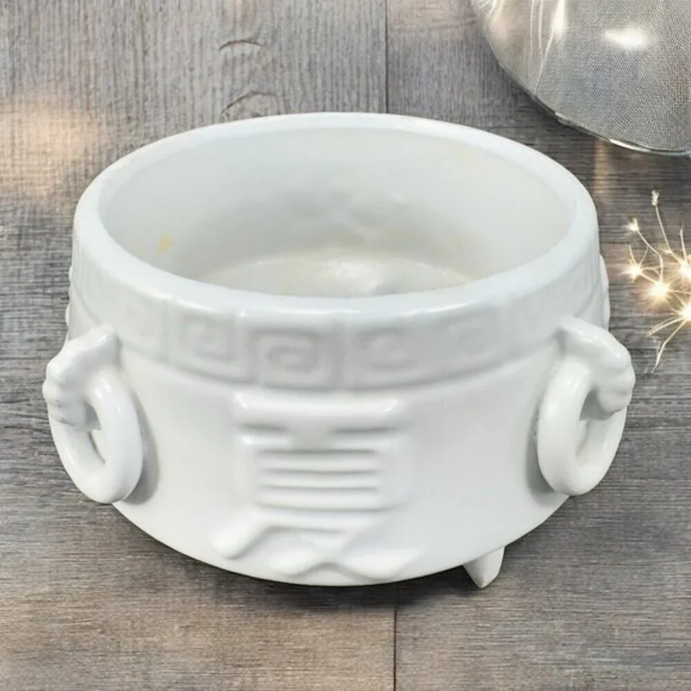 Vintage 1962 Inarco Japanese Ceramic Footed Dish Bowl Planter Gray Pottery AS IS